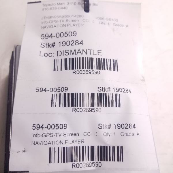 2006 LEXUS GS300 GPS NAVIGATION DVD PLAYER CONTROL UNIT
