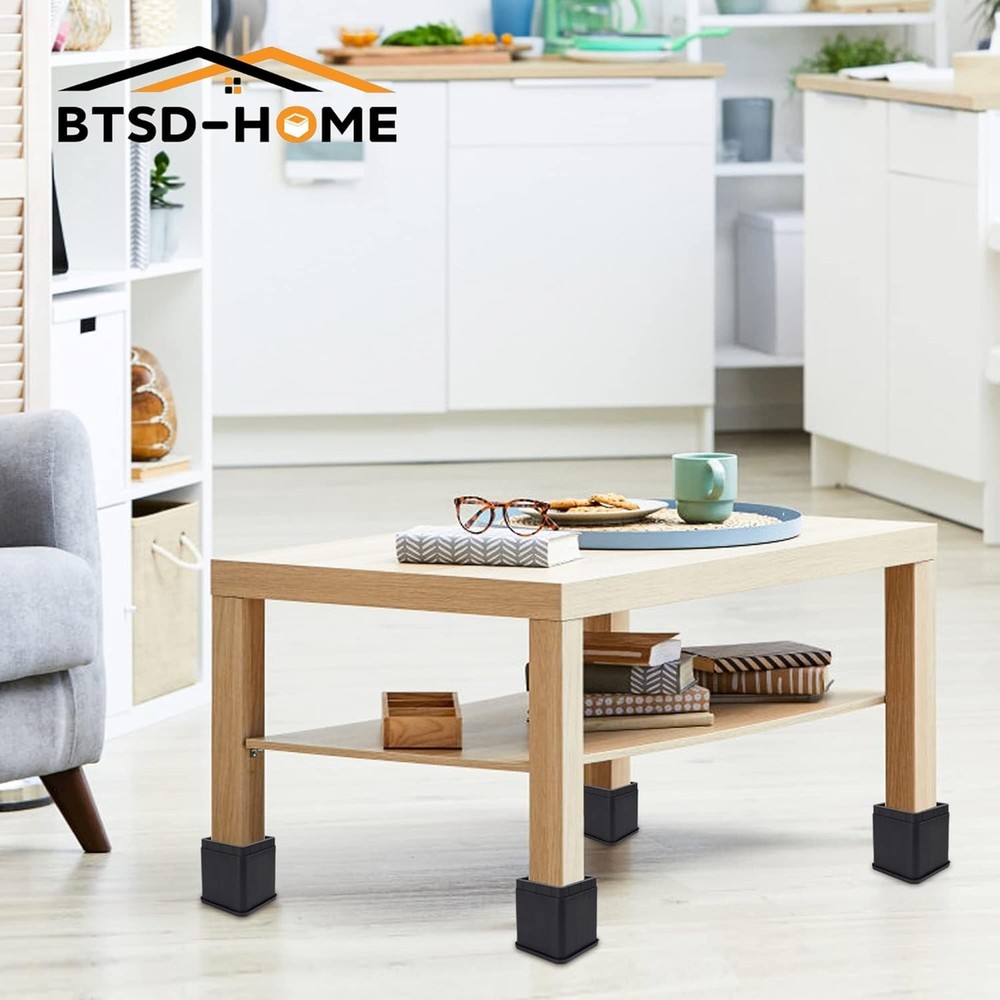 Versatile 4-Inch Heavy-Duty Bed Risers - Perfect for Enhanced Under-Bed Storage