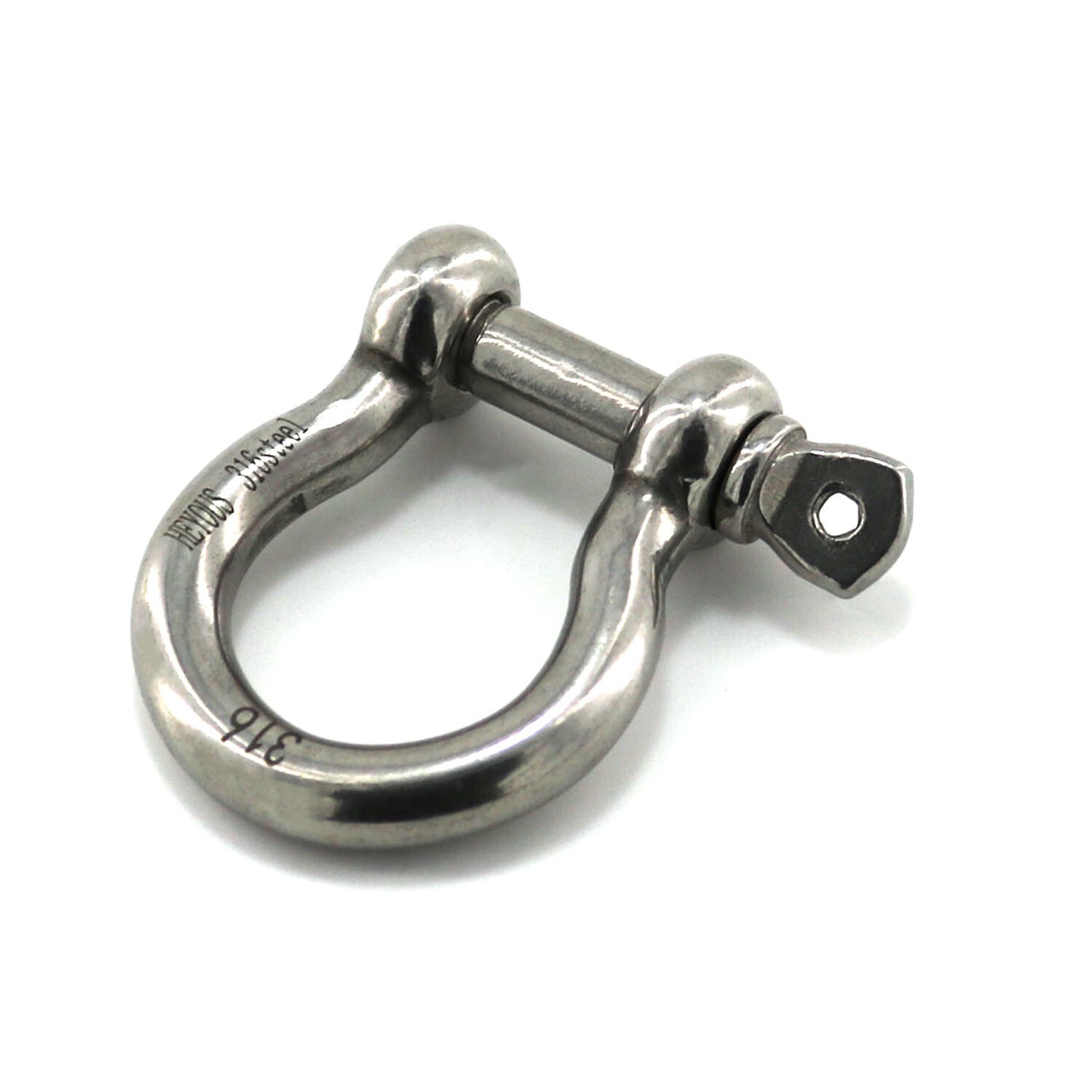 316 Stainless Steel Marine 3/8 in Bow Shackle D Ring, 2-Pack