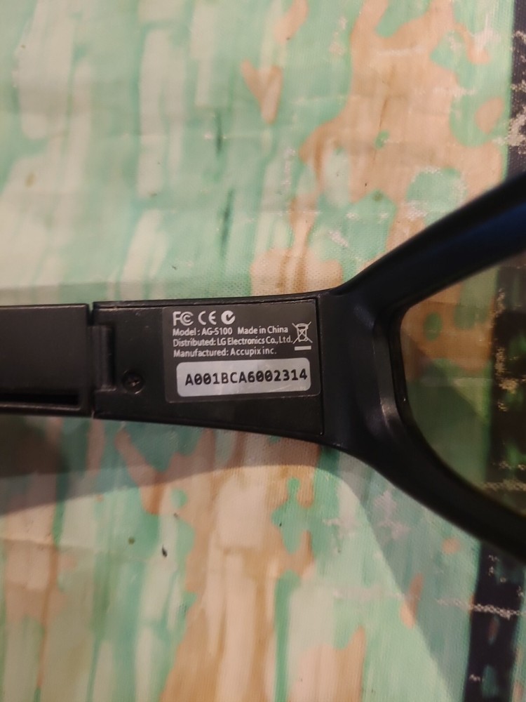 LG 3D Glasses Lot AG-S110 AGS110 3D Active Shutter Glasses USB Missing Untested