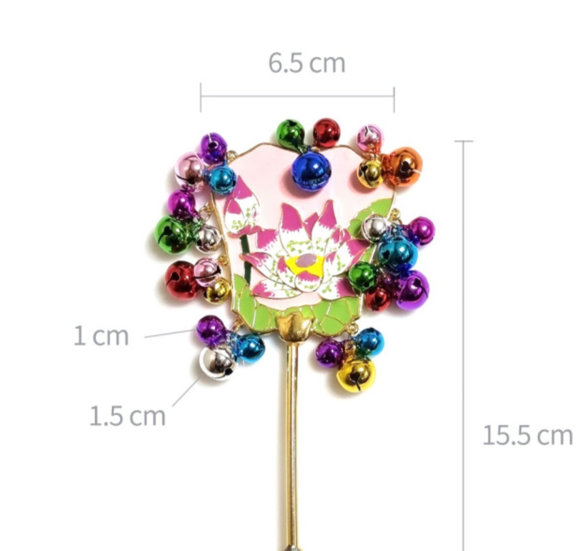 Korean Shaman [Mudang] Dongja Flower Drops Rattle Bell Occult Pink