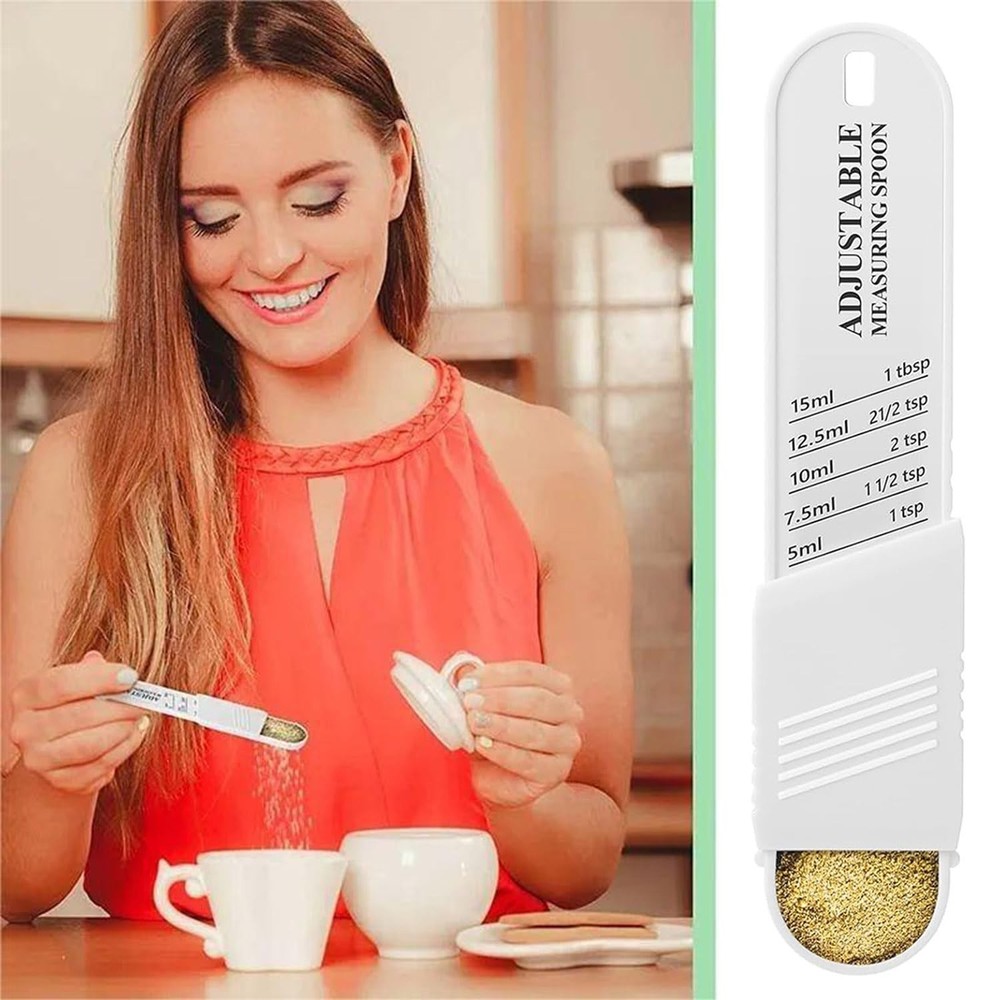 Adjustable Measuring Spoon for Dry and Liquid（White）