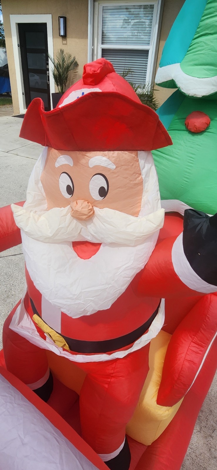 Gemmy Airblown 9ft North Pole Fire Truck Santa LED Inflatable – Tested, Works