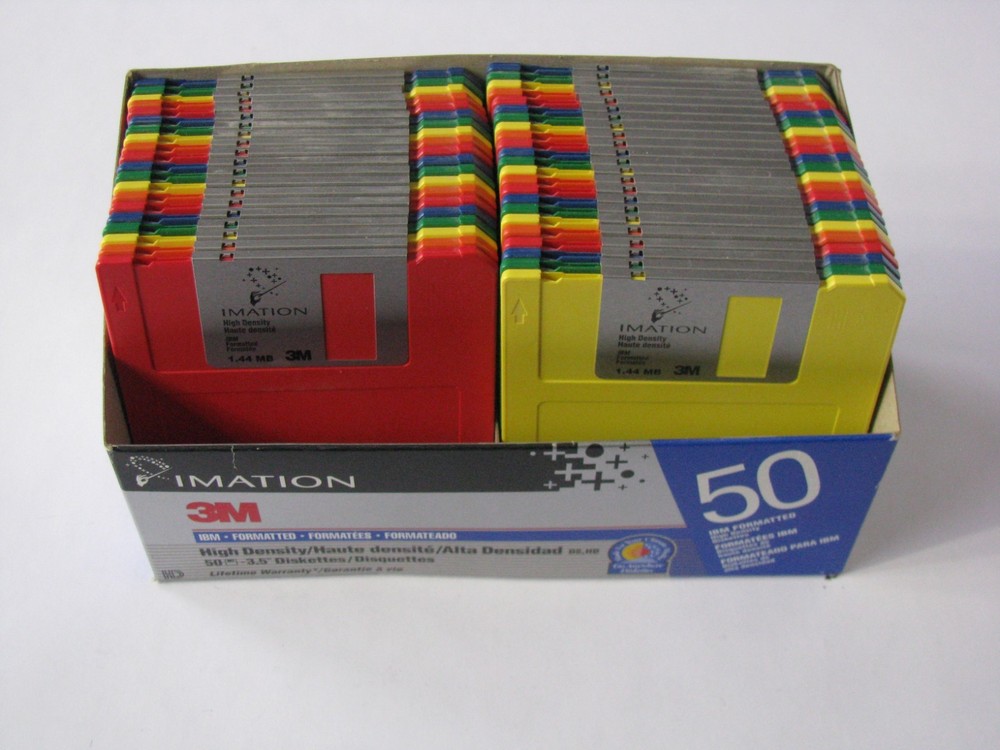 42pc Lot Set Count Pack 3M Imation IBM Formatted 3.5" Floppy Diskettes Rainbow