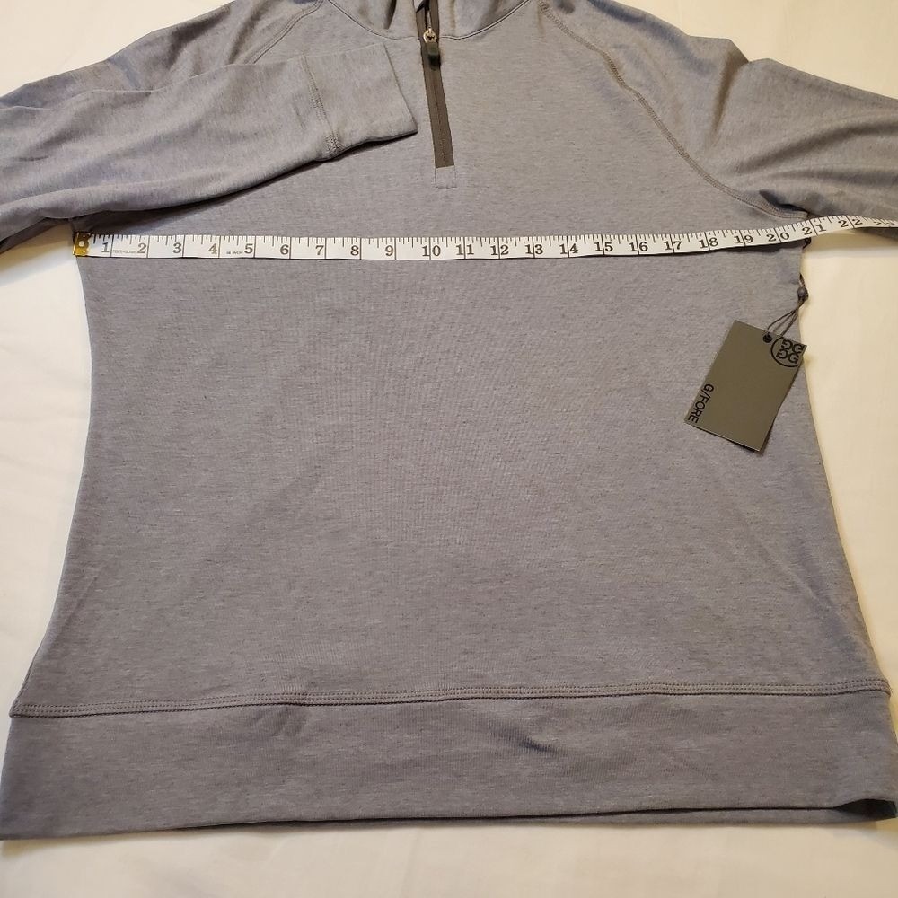 G/Fore Men's S Luxe Staple Midlayer Quarter Zip Pullover Tech Jersey Gray NWT