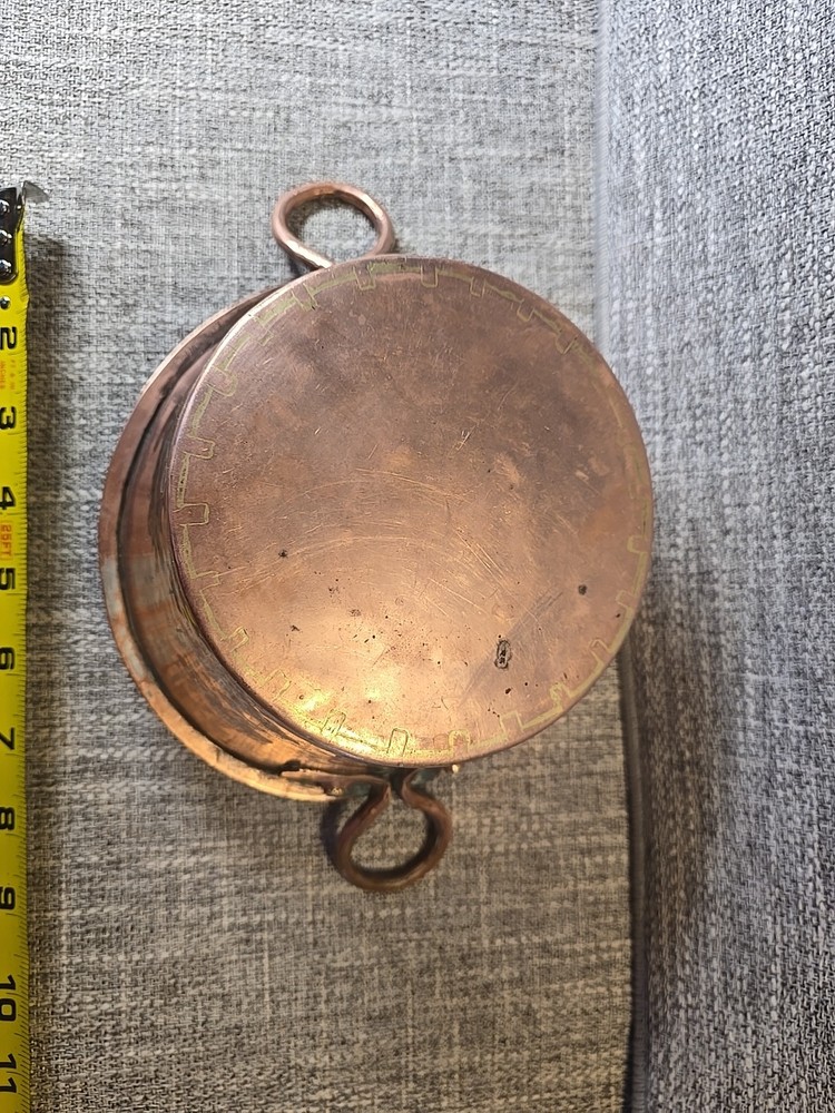 Copper Pan With Brass Handles Vintage