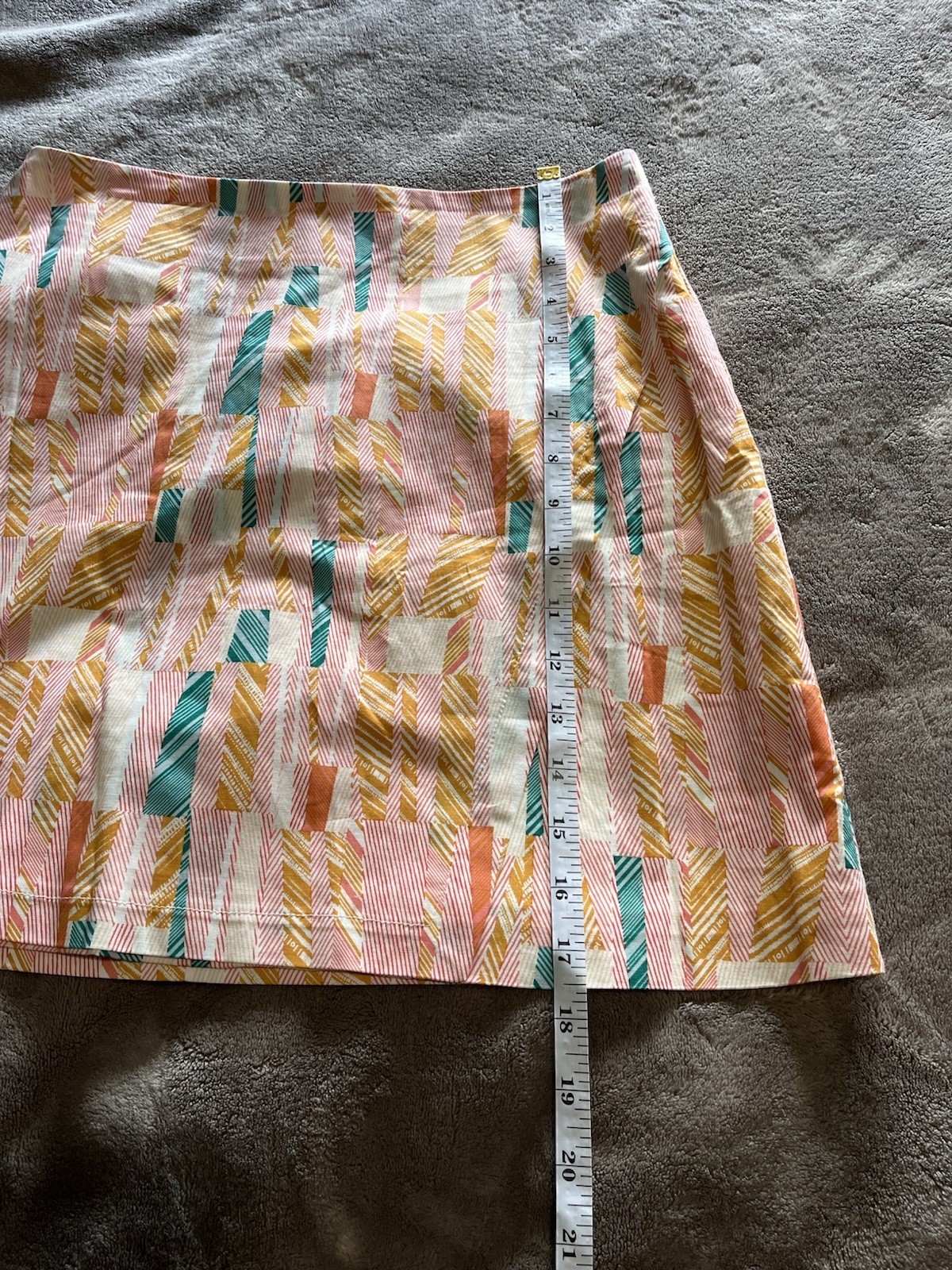 JUNE & HUDSON Boho Unique Fit & Flare Colorful Geo Skirt Sz Small EUC