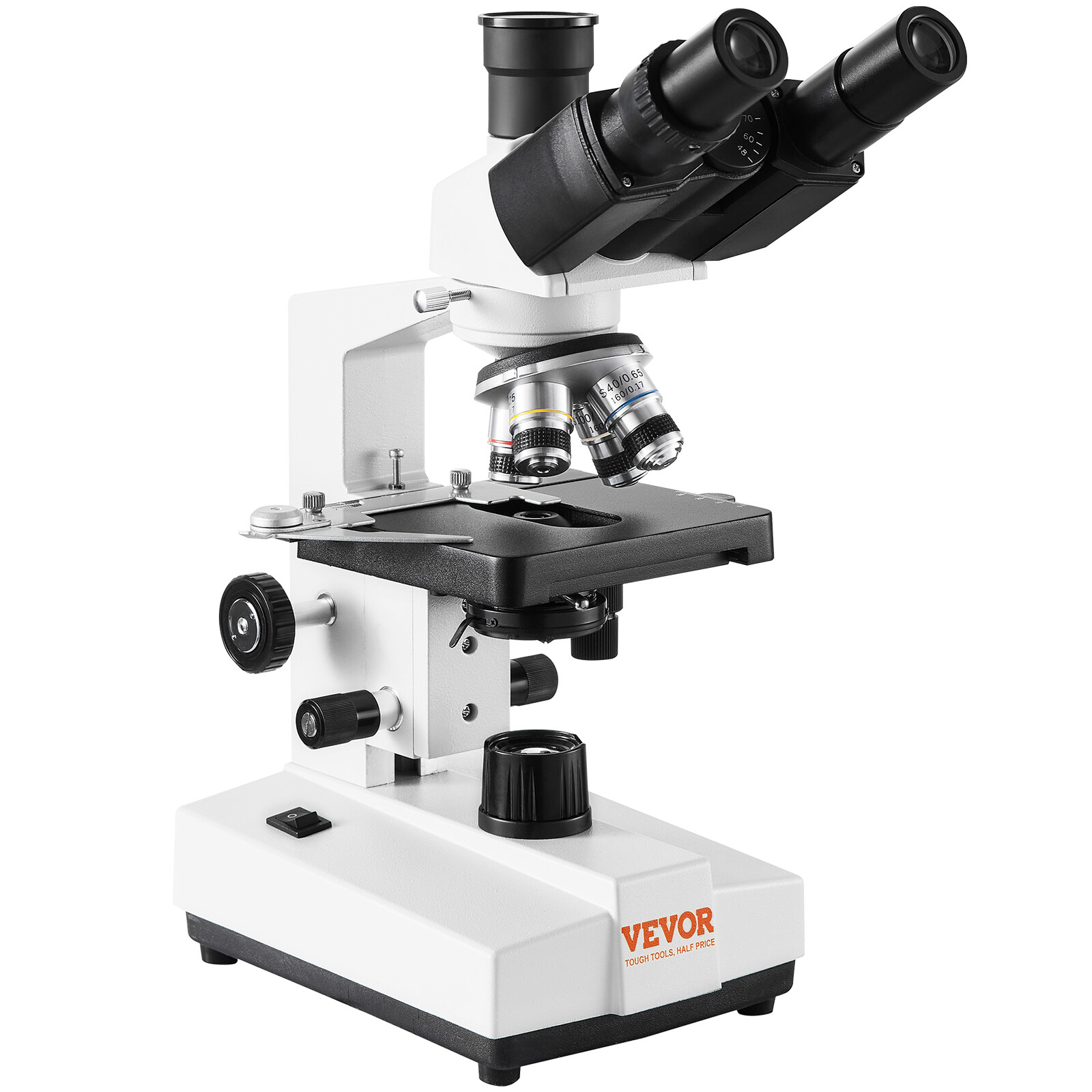 VEVOR Compound Trinocular Microscope 40X-5000X Two-Layer Mechanical Stage