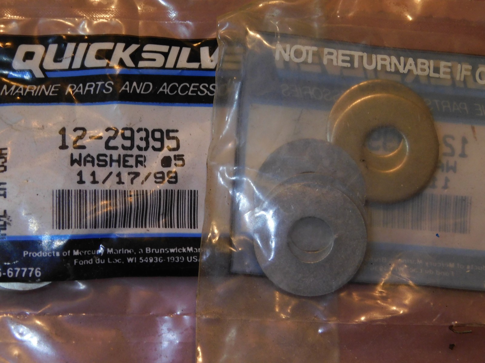 Mercury Quicksilver 12-29395 WASHERS LOT OF 5 YOU WILL GET 5 NEW OE QIK SHIPPING