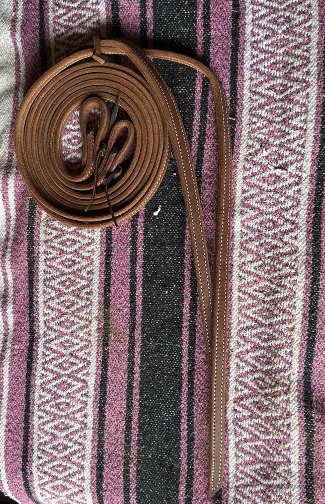 Double Stitch Split Reins With Weighted Ends