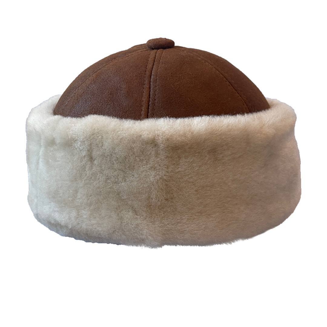 Real Shearling Sheepskin Winter Hat | Fur Beanie Leather Skull Hat