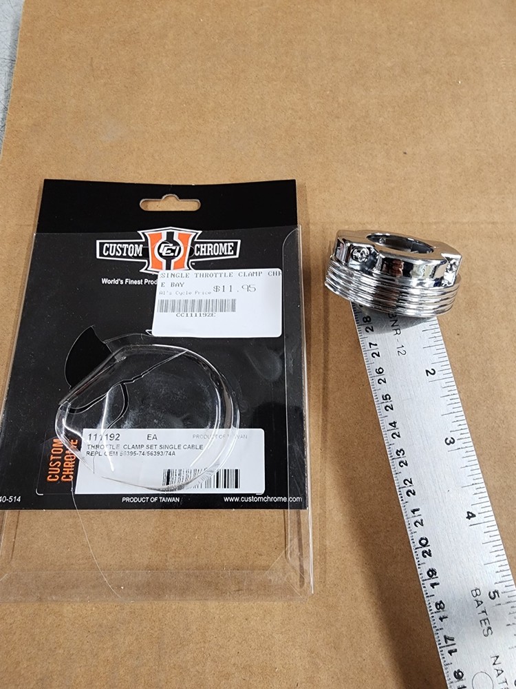CHROME SINGLE THROTTLE CABLE CLAMP SET