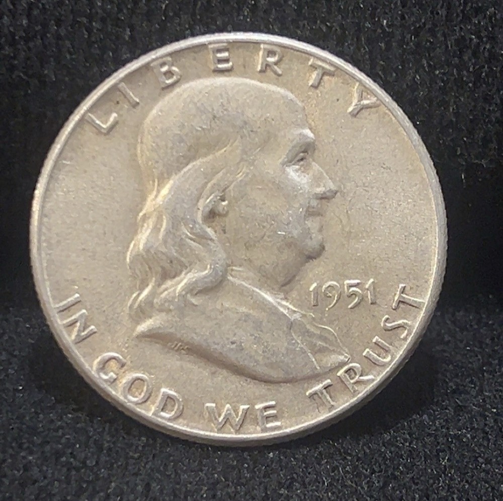1951 P Franklin Half Dollar 90% Silver