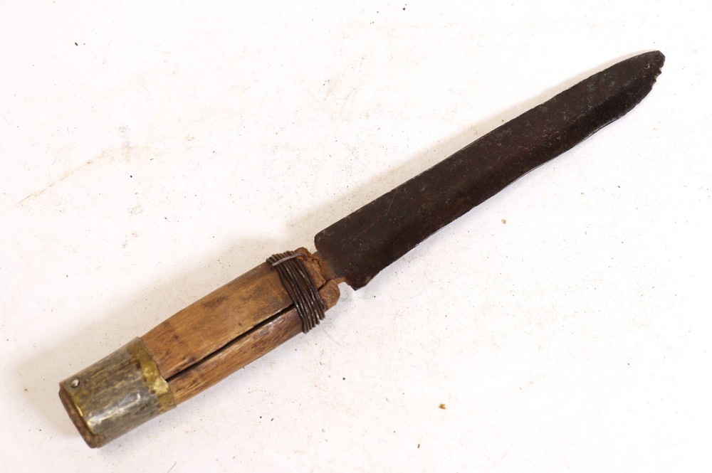 Three Vintage Knives with Rawhide Parfleche Sheaths