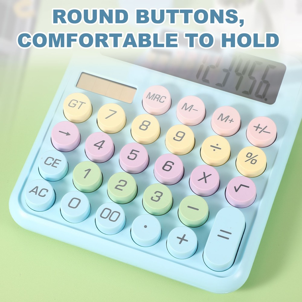 Cute Calculator Desk Calculator Basic Big Button, Colorful Beige