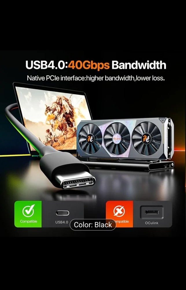 PELADN S-3 USB4 External GPU Dock Station, USB4×2 80Gbps Interface Graphics Dock