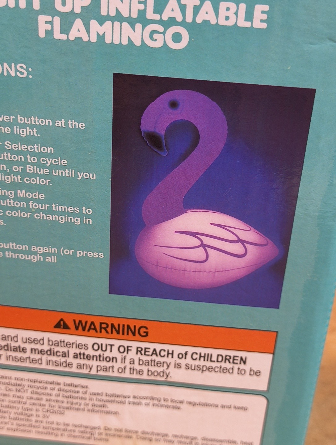 Light Up Inflatable Flamingo 14" LED Pool Light