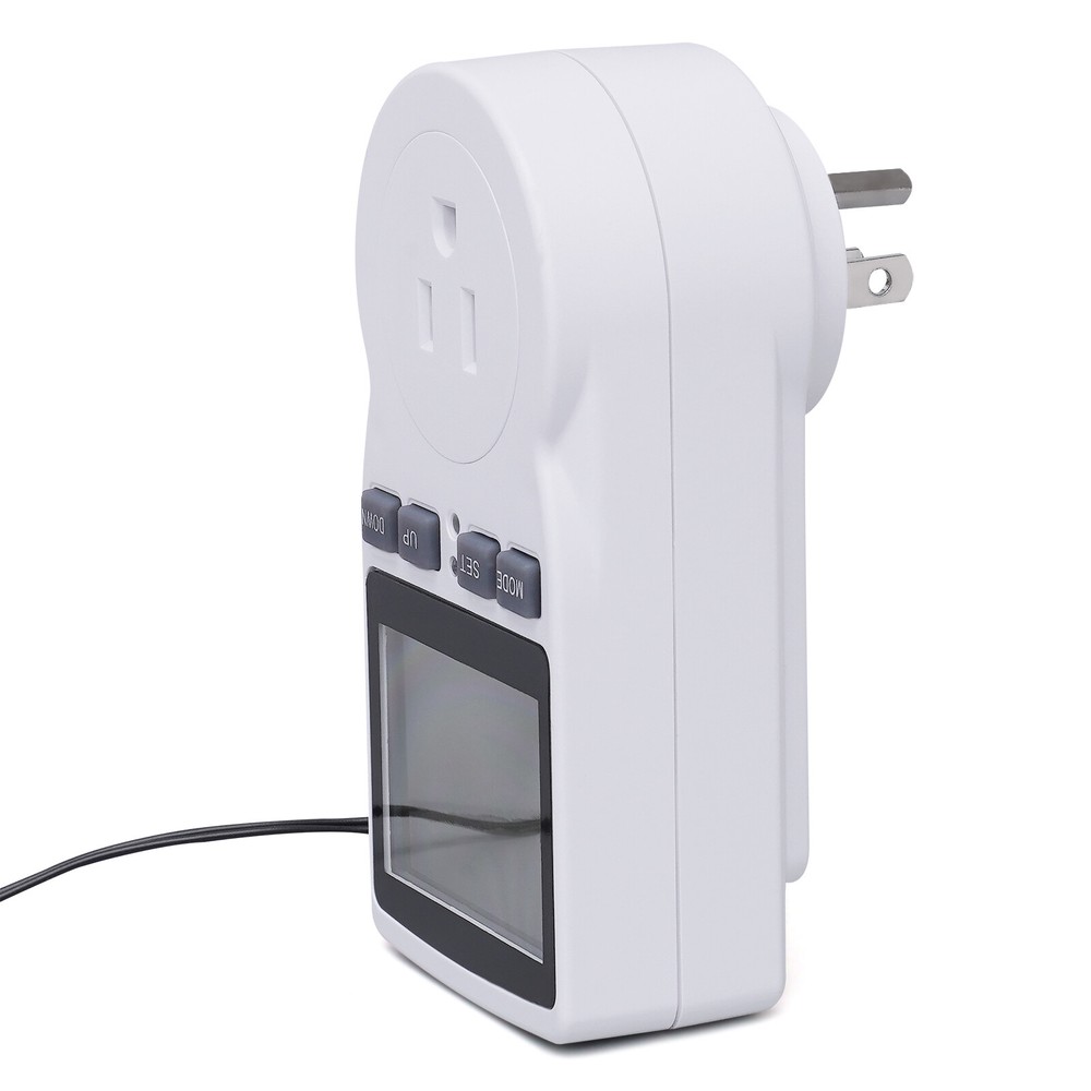 3.07*2.36*5.51in White Programmable LED Display Thermostat Plug Temp Controller