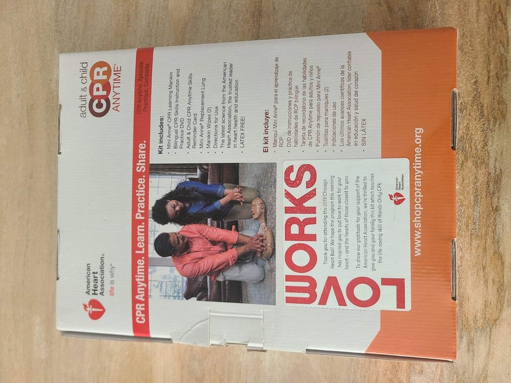 CPR Anytime AHA Heart Association Training Kit