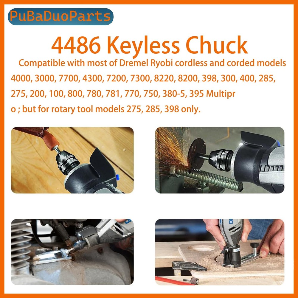 5Pack 4486 Quick Change Keyless Chuck Adapter Kit Replacement for Dremel Rota...