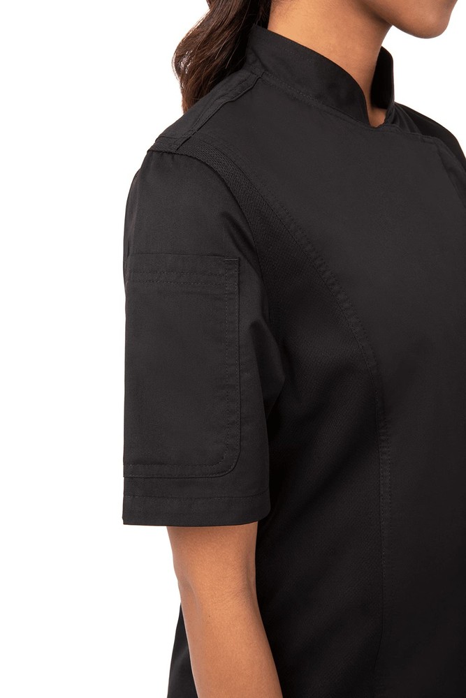 Women's Springfield Chef Coat, Black, Medium