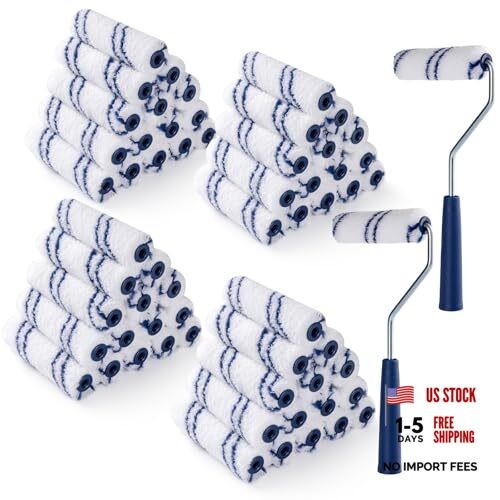 60 Pack 4 Inch Microfiber Paint Roller, Small 4 Inch Paint Roller Kit, 60 Pack