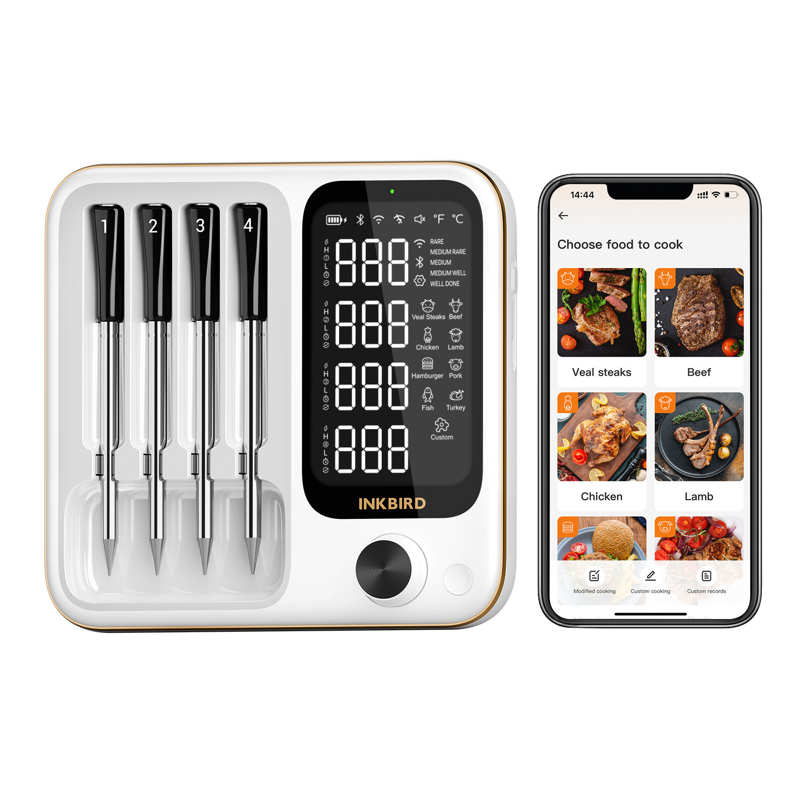Inkbird Wireless Meat Thermometer Oven BBQ Cooking Bluetooth WiFi Remote Control