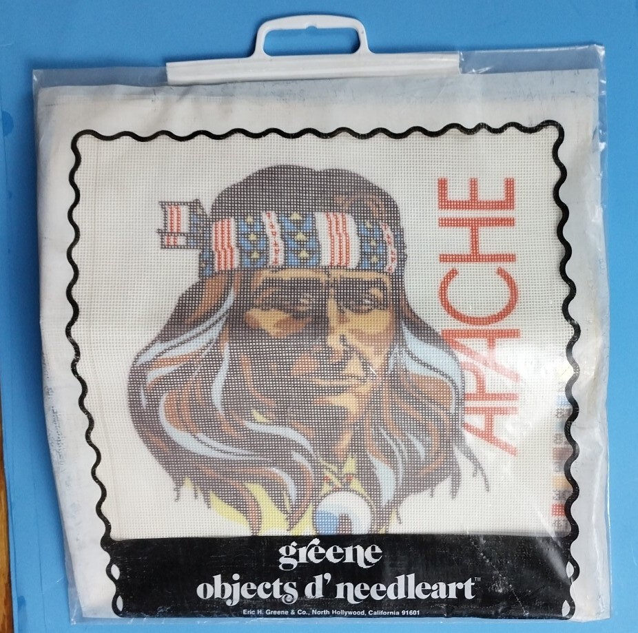 VTG GREENE Object d' NeedleArt APACHE Needlepoint Kit Needle Art Native American