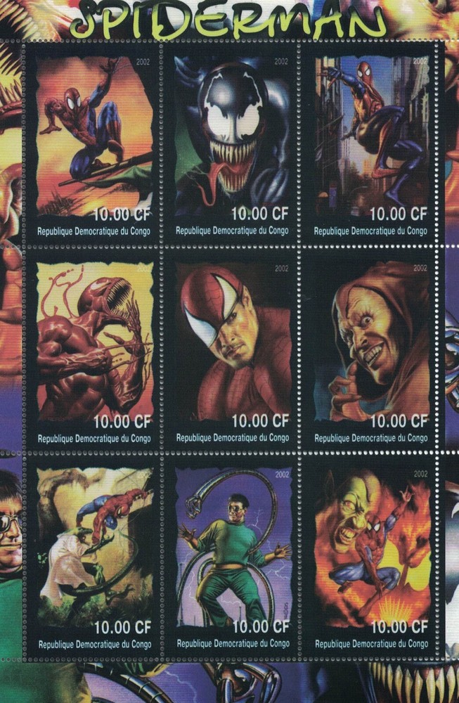 SPIDERMAN CARNAGE 2002 MNH STAMP SHEETLET