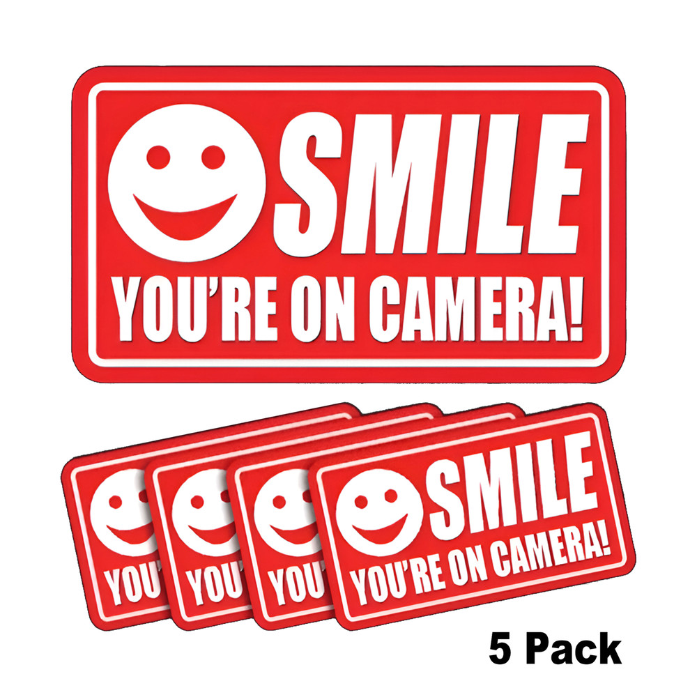 5 pack smile you're on camera stickers