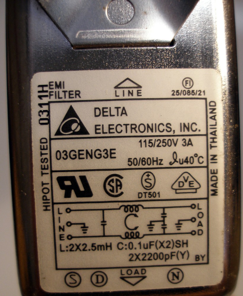 Delta 03GENG3E EMI Filter AC Power Entry Module, IEC 320-C14 3A Panel Mount