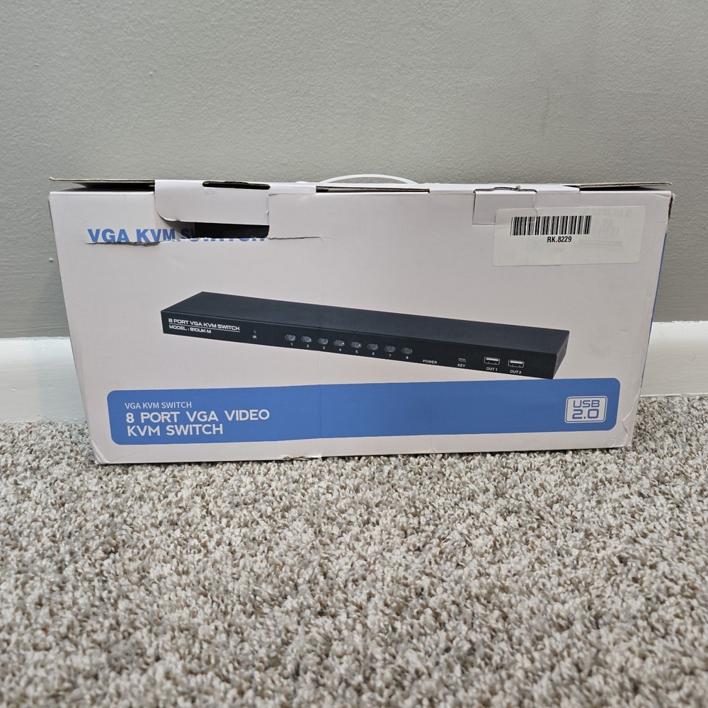 KVM Switch 8 Port VGA USB 2.0 Rackmount Hub Remote Desktop Controller New