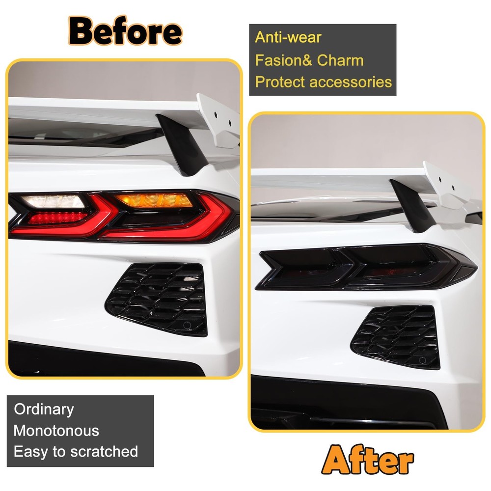 Car Tail lights Cover Compatible with Corvette C8 Stingray Z06 E full coverage
