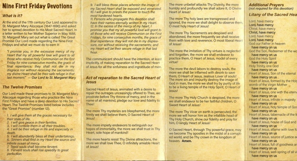 9 (Nine) First Friday Devotions