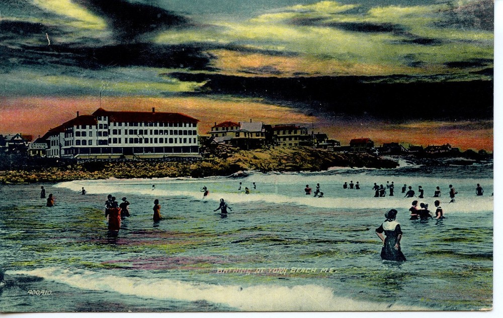 BATHING AT YORK BEACH, ME - PC711