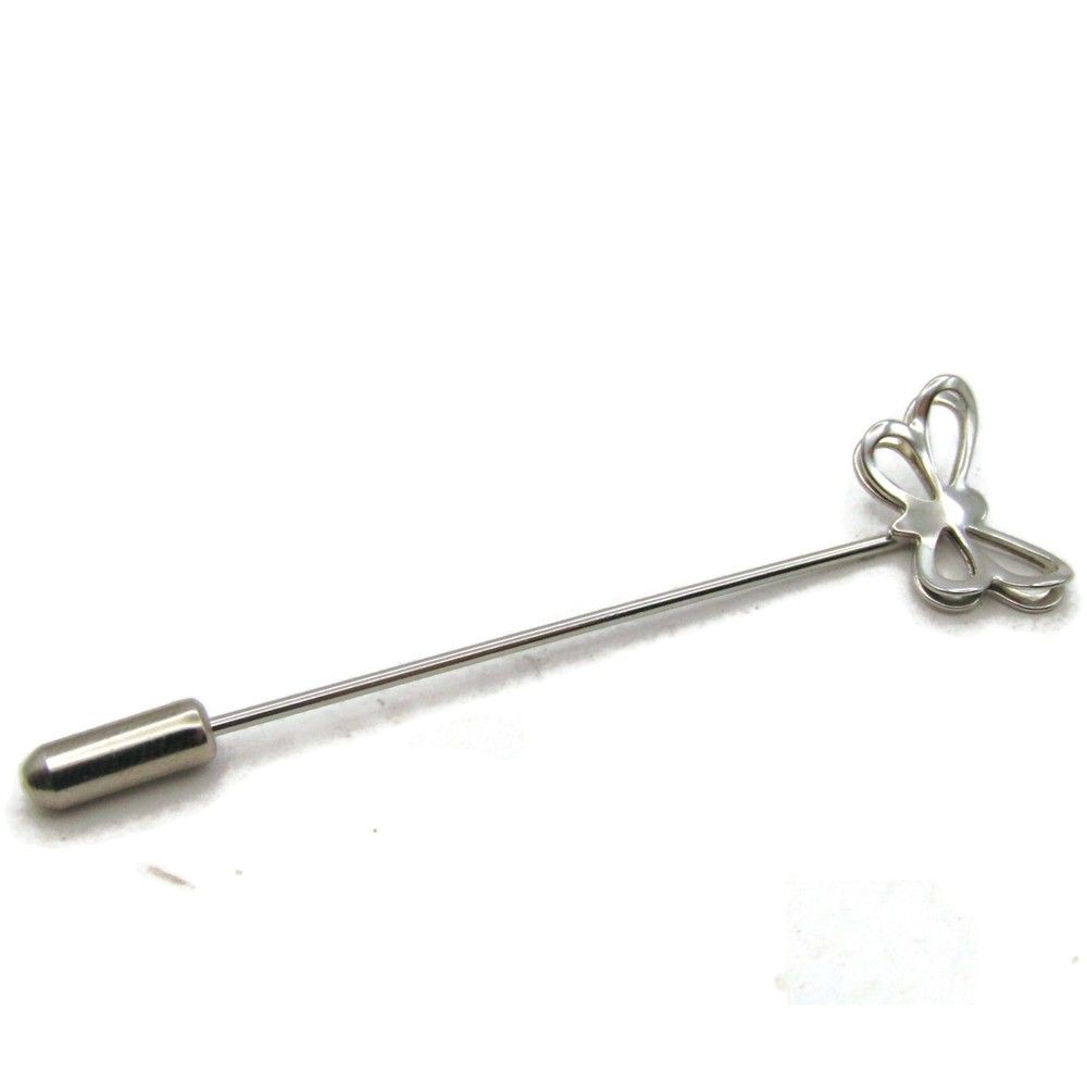 Butterfly Stick Pin Vintage Silver Tone