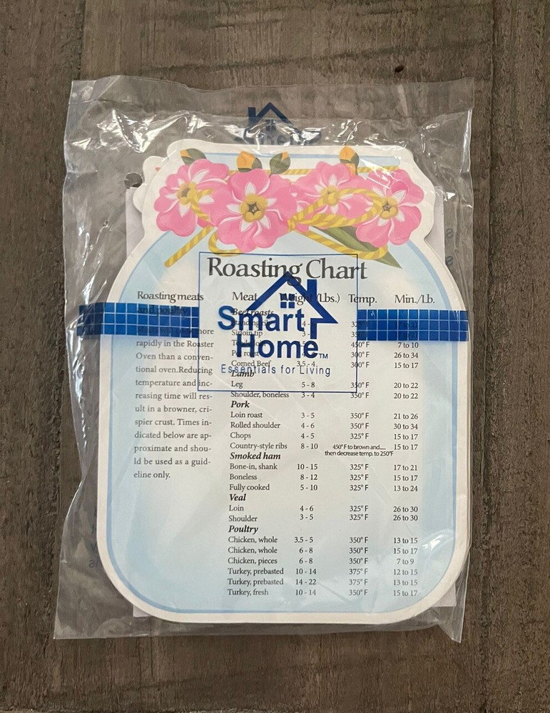 3 Large Kitchen Helper Magnets; Roasting Chart