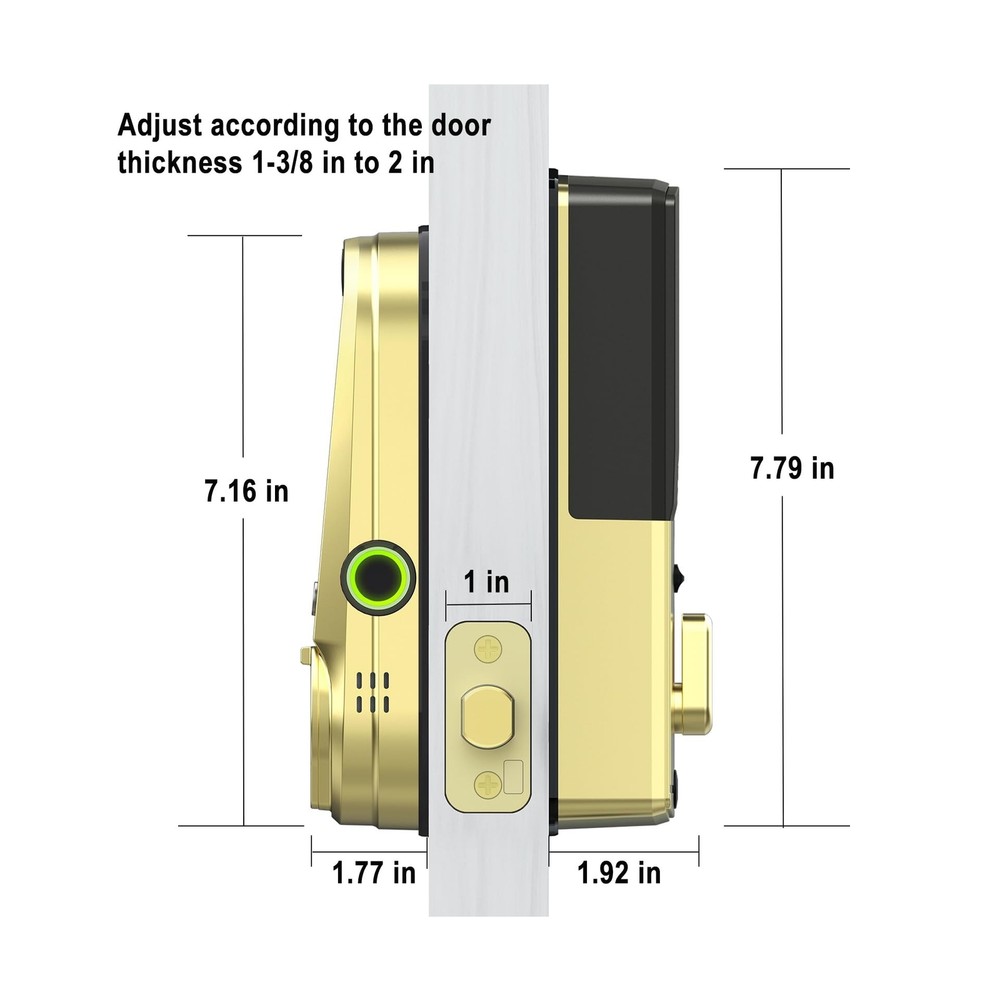 Lockly Vision Smart Lock, Camera Video Two-Way Audio 6-in-1 Keyless Entry Doo...