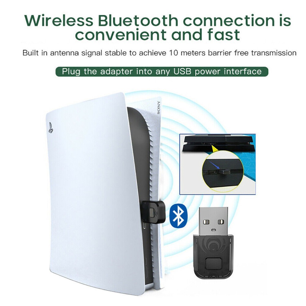Bluetooth USB Dongle Headset HIFI Audio Receiver Adapter For PS5 PS4 Switch PC
