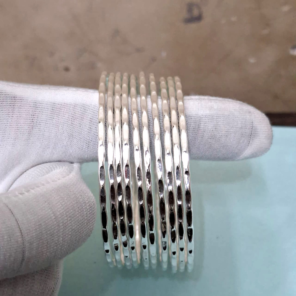 Silver Bangles Set, Solid 925 Sterling Silver Bangles, Beautiful Bangle