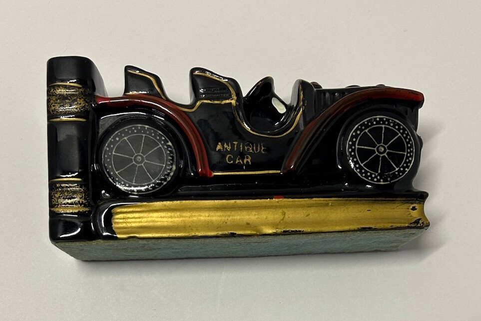Vintage Decorative Antique Car Ceramic Bookends Set