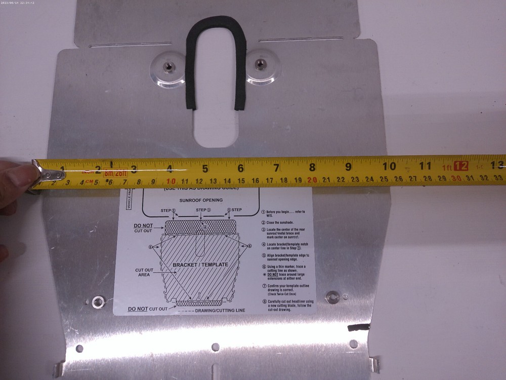 Headliner Cut-Out Template Bracket Template