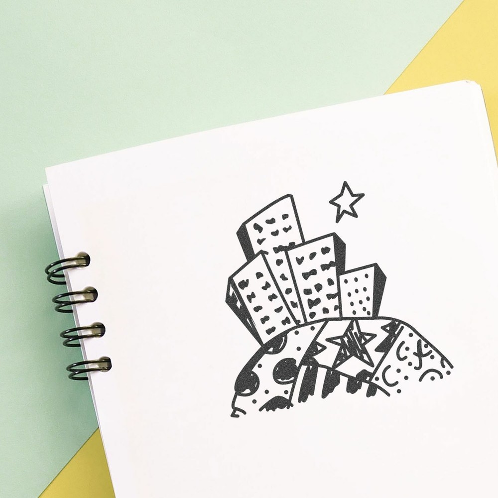 Skyscrapers Art Rubber Stamp
