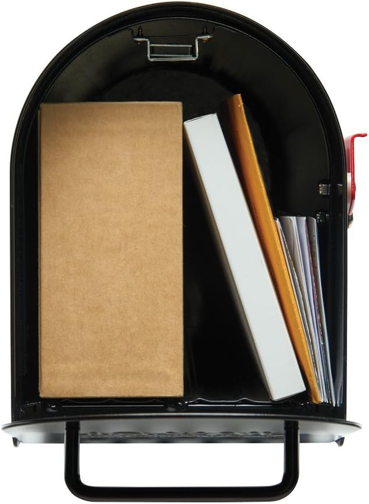 Ironside Large Black Galvanized Steel Post-Mount Mailbox - MB801BAM