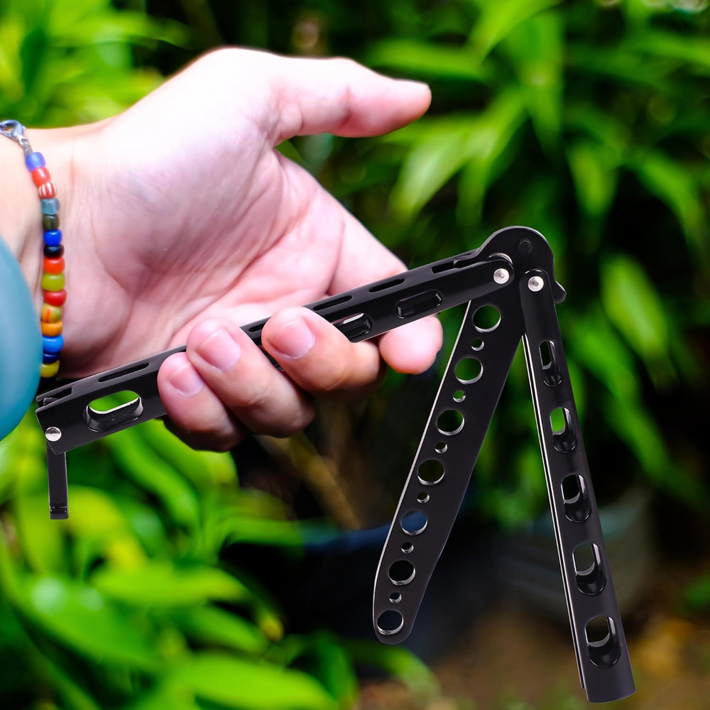 2PCS Butterfly Training Set Metal Flipping Practice Tools for Beginners & Advanc