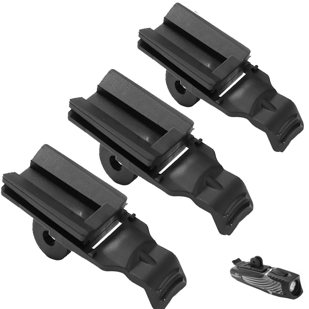 Panmout 3PACK Bike Light Adapter Mount Compatible with Medium, Black