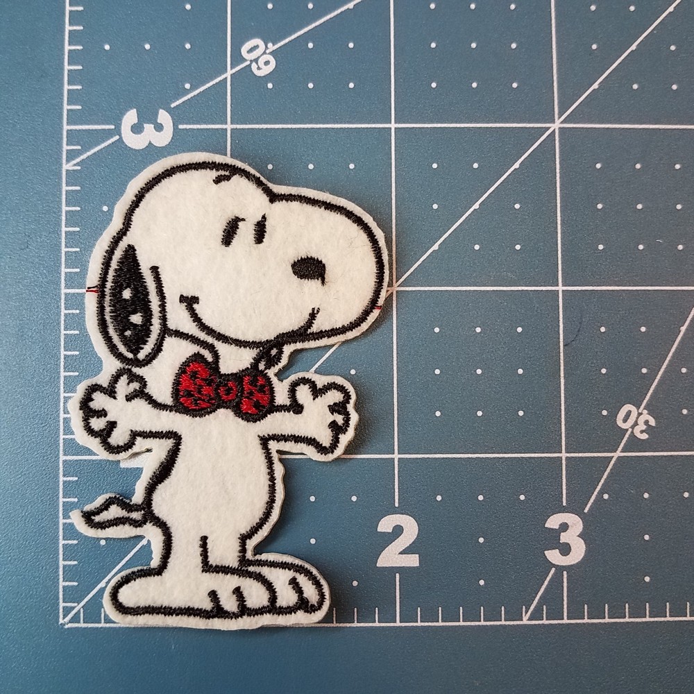 Snoopy Bow Tie embroidered Patch 2 3/4 inches tall