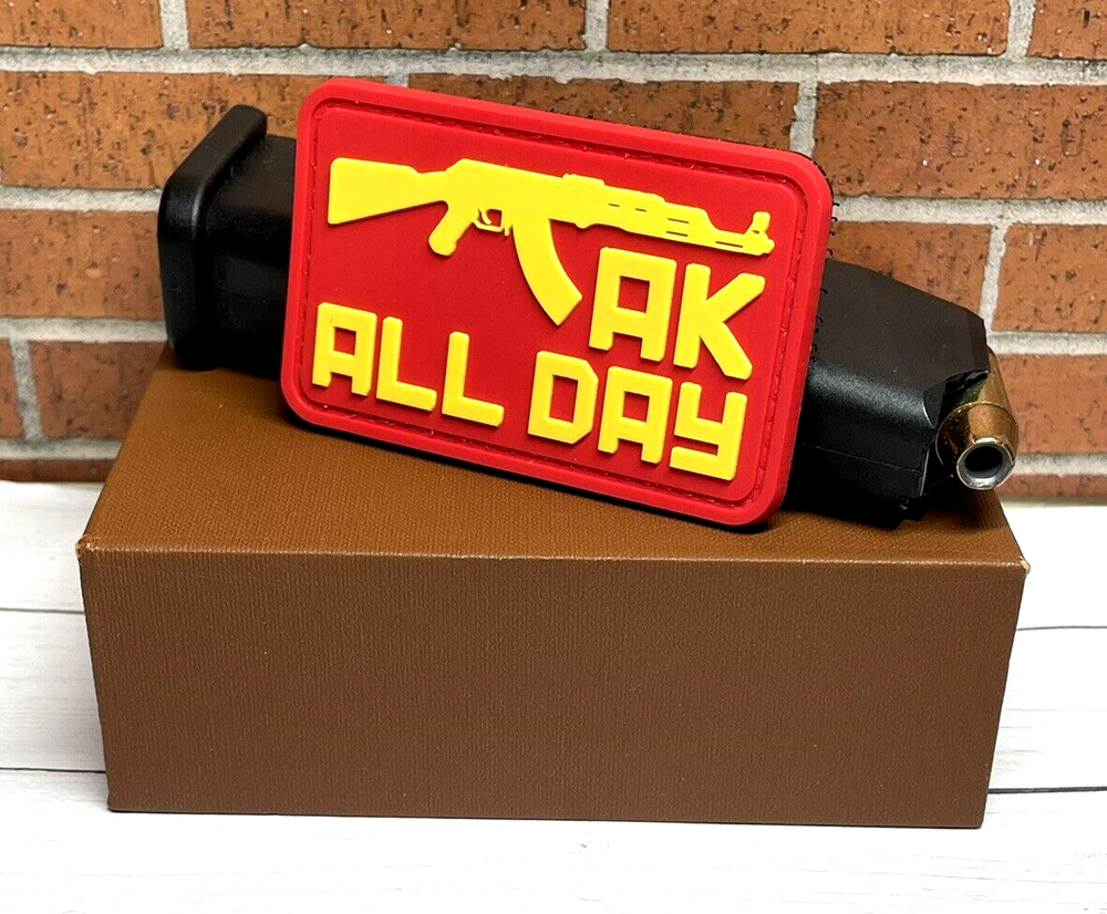 AK47 PVC Gun Patch - Tactical Assault Rifle AK All Day Patch - Hook and Loop