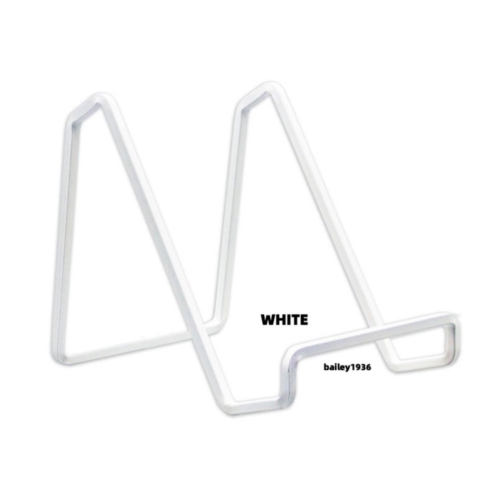 4" MEDIUM Plate Stand WHITE Square Wire Display Easel Wedding Invitation Easel