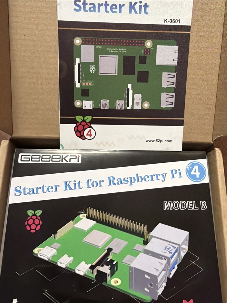 Raspberry Pi 4 Model B 4GB Plastic Case+ 64GB SD Card, Starter Kit Case